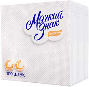 Салфетки бум. 1сл. 24*24 Мягкий знак 100шт...